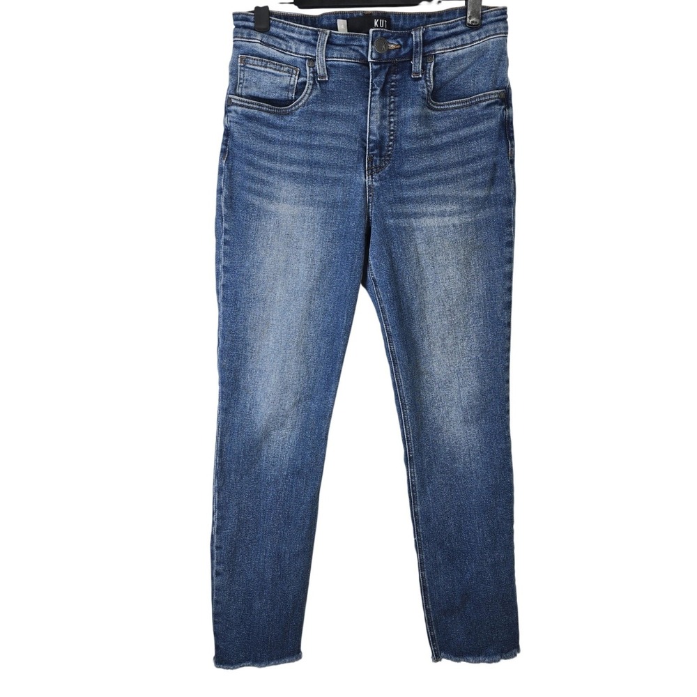 KUT From The Kloth Womens Jeans High‎ Rise Skinny Medium Wash Raw Hem Size 4